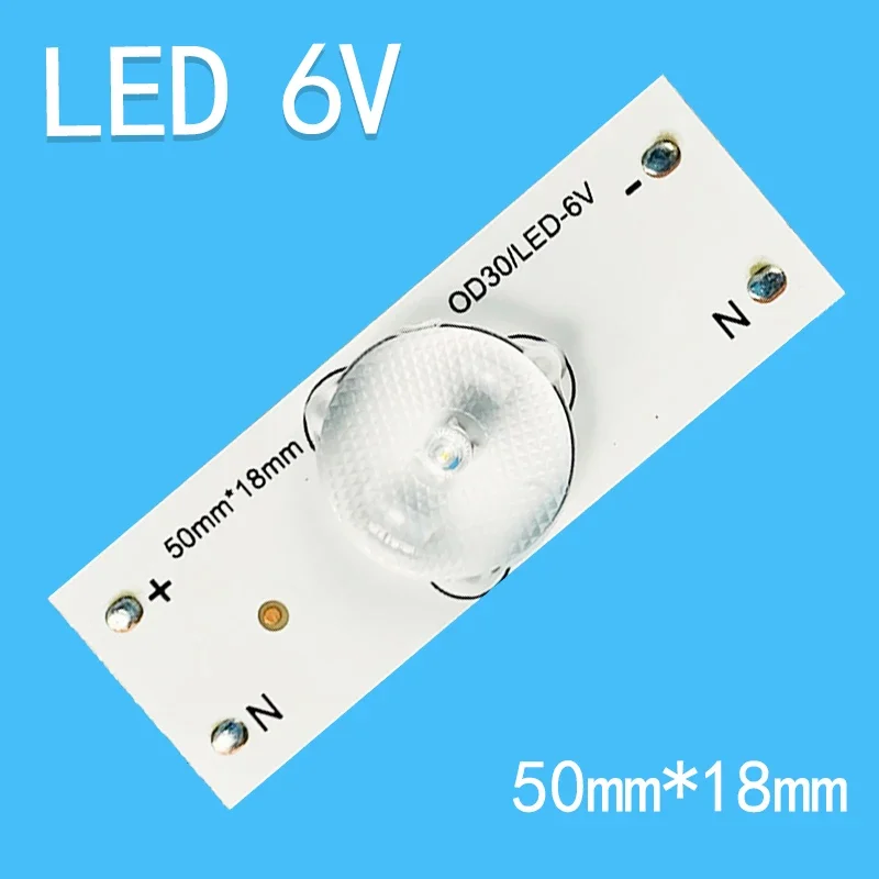 New LED Backlight Strip 6V Lamp Beads 50mm*18mm for LED TV Repair 32-75 Inch LED TV Back Optical Lens Filter concave lens astigmatism 3v lcd tv lamp bar lamp bead large grain led concave mirror lcd tv backlight general purpose lamp bead