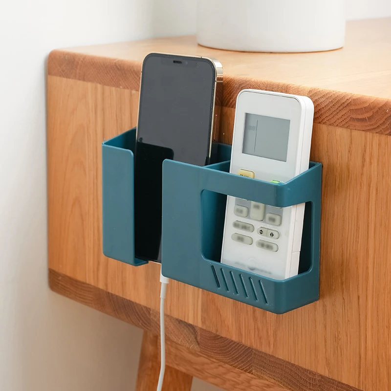 Wall Mounted Storage Box 1PC For Remote Control TV Air Conditioning Mobile Phone Charging