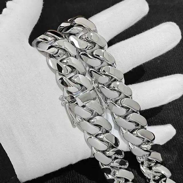 NOKDAL Collana Cubana Uomo Con Bracciale - Catena In Acciaio Inox 8 Mm, Stile Rapper E Hip Hop - Foto 10