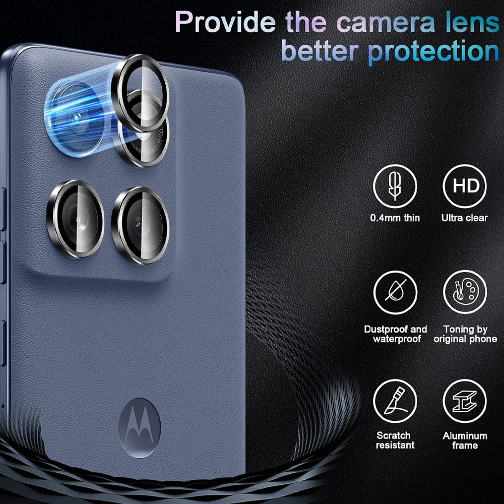 HD Metal Alloy Ring with 9H Tempered Glass Lens Protector - Premium Cover