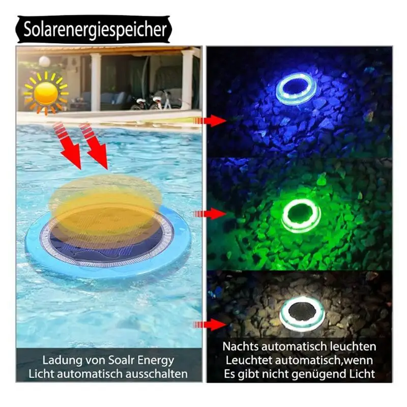Solar Floating Light Upgraded Waterproof Swimming Pool Outdoor Decorative Blue LED