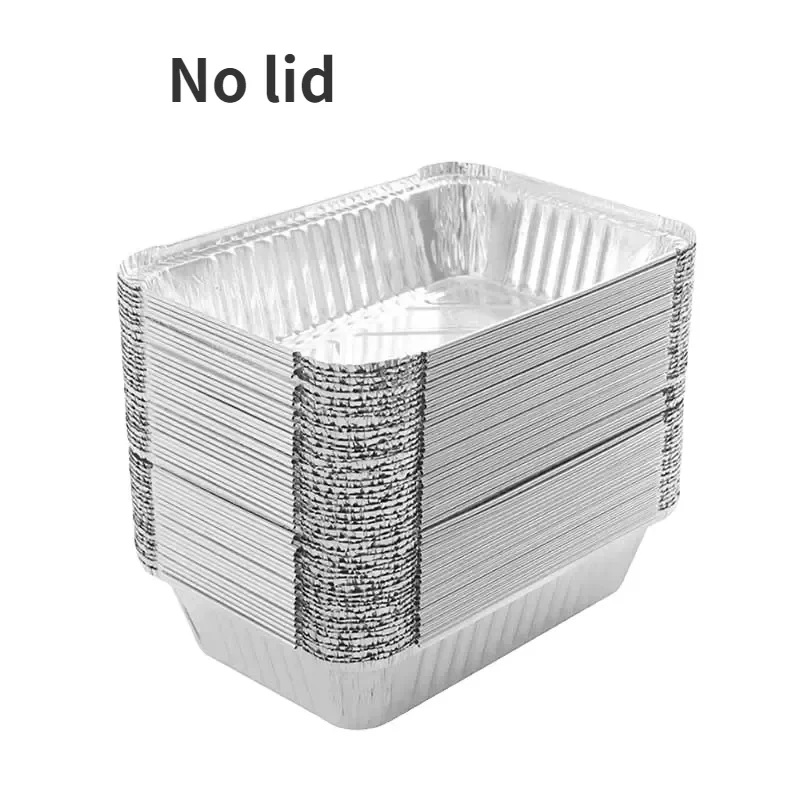 Rectangular Tin Foil Tray Disposable Aluminum Foil Tin Tray Aluminum Takeaway Box for Packaging, Baking Roasting