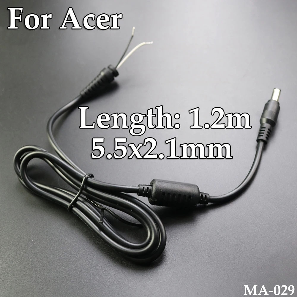 

1pcs DC 5.5x2.1mm Male Connector Cable/Cord With Magnetic Ring For Acer Toshiba Lenovo Laptop About 1.2M