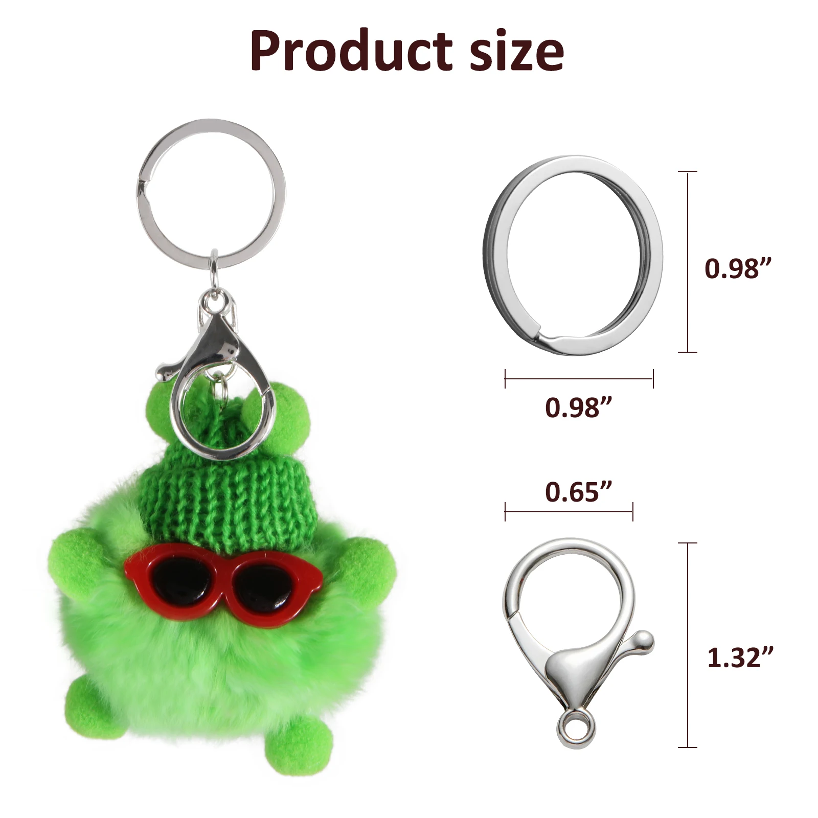 Qiiuuy 4 Pieces Cute Keychain Fluffy Faux Rabbit Fur Kawaii Keyring For Girls Womens Bag