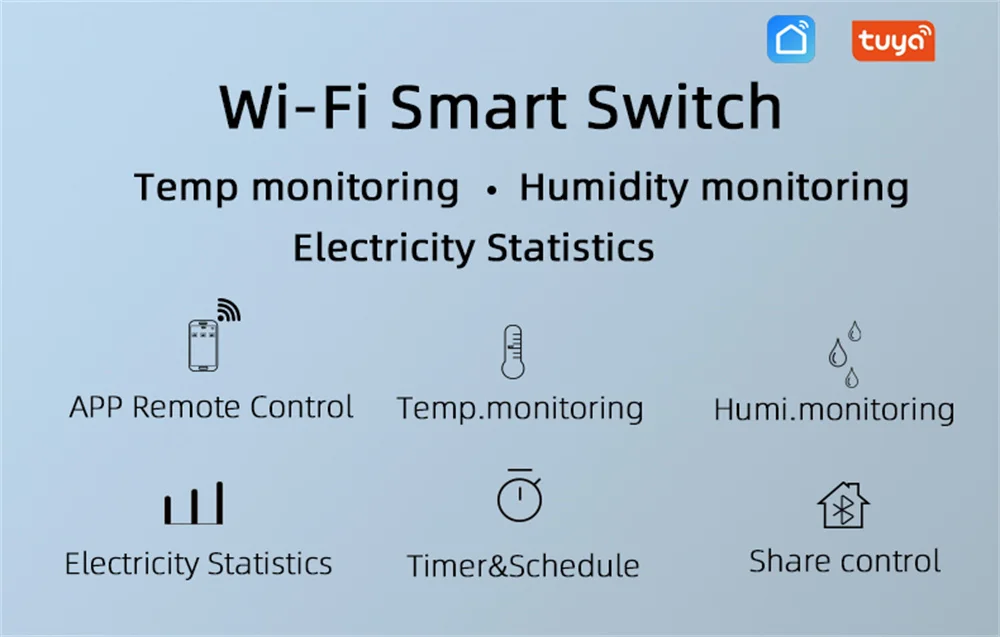 WiFi TH-16 Switch Tuya Wireless Control with Power Consumption Monitoring Temper