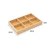 Hot selling Rectangular 6-compartment food tray & square 9 grid wood tableware snack plate sauce platter hot pot restaurant tray 4