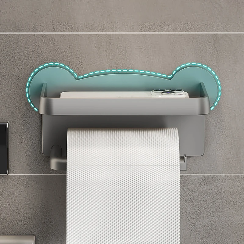 Bathroom Paper Towel Holder Without Punching Paper Towel Holder Storage 2