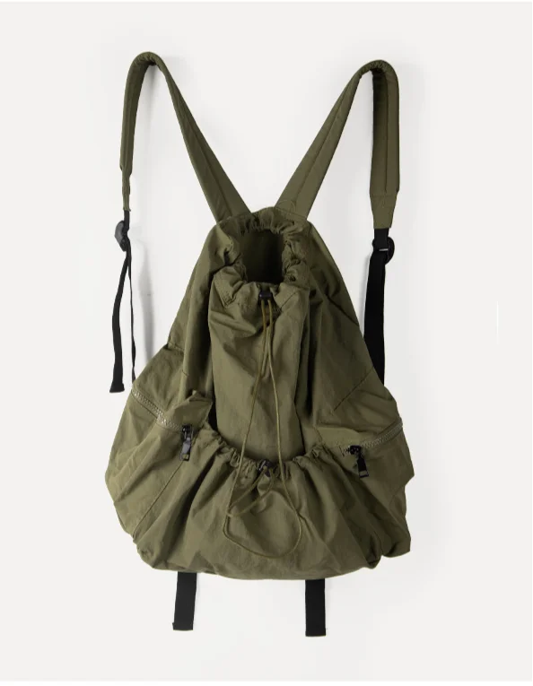 Sac à dos de voyage léger pour femme avec cordon de serrage en tissu nylon forestier de conception de niche japonaise et coréenne 2024_voghion.com