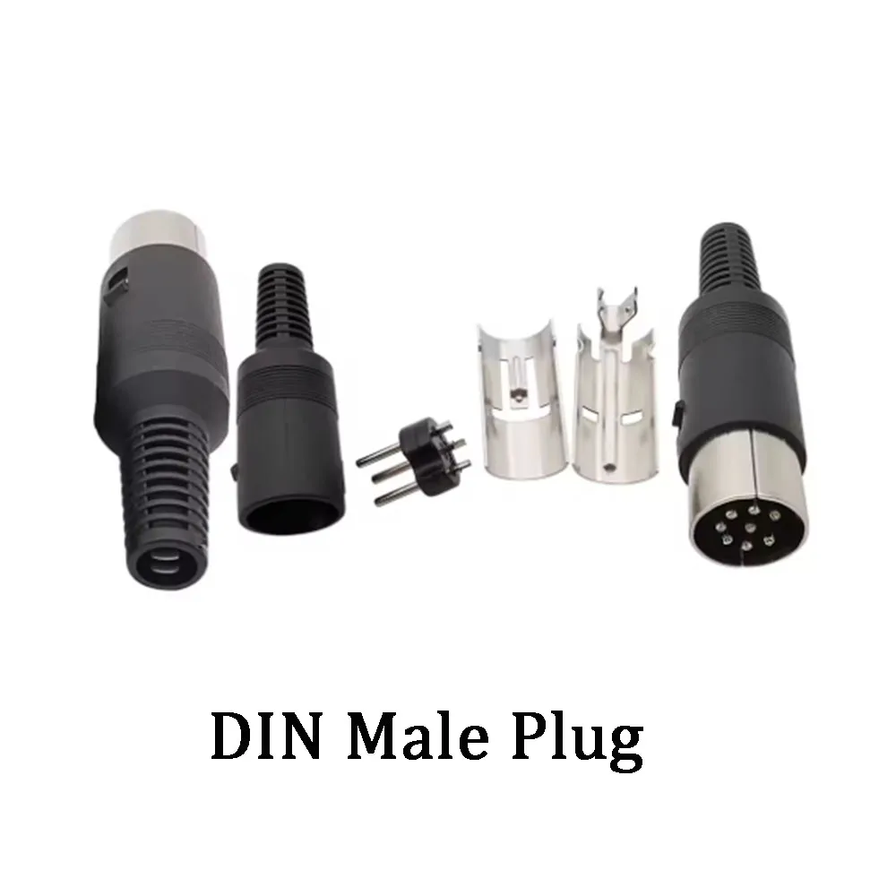 Multi-Pack DIN Male/Female Plug Jack with Plastic Handle - Keyboard Cable Connector Adapter PS2 Compatible