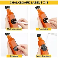 Mini Hot Sauce Bottles 5 oz, 24 Pack Glass Woozy with Shrink Capsules, Vanilla Extract Labels, Funnel, Dripper Inserts,Pepper 2