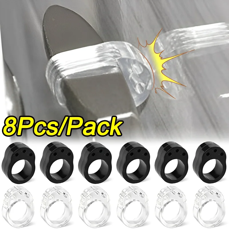 8/1PCS Safety Anti-collision Ring PVC Doors Handle Protection Punch-free Round Door Knob Bumper Walls Furniture Protector Pad