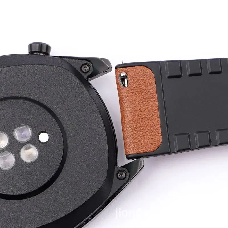 Elegant Leather-Silicone Hybrid Watch Strap Band
