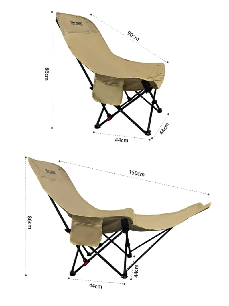 Folding Recliner Camping Chair with Cushion 6