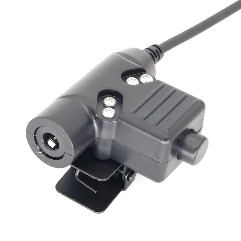 U94 PTT System Cable,6 Pin Plug Push to Talking U94 Type Headsets PTT Noise Reduce Cable for PRC152 Radios