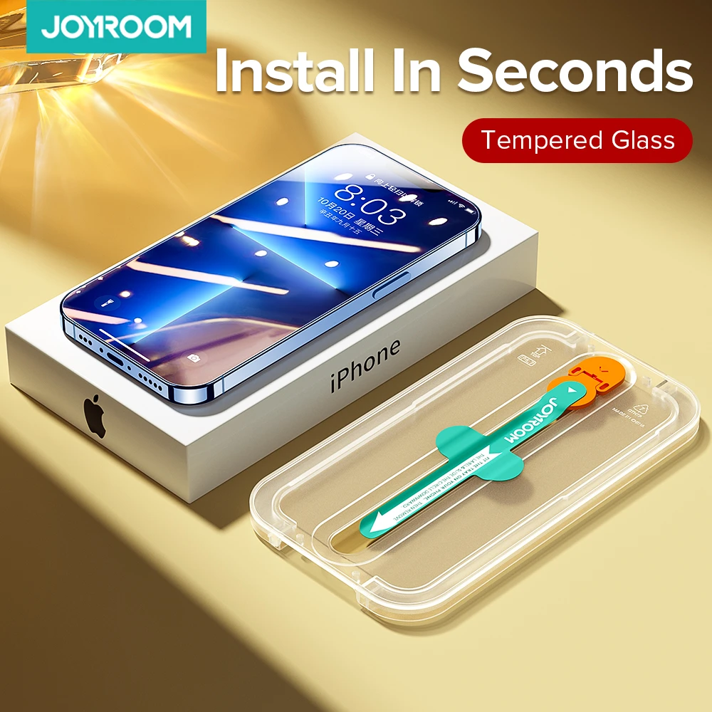 best screen guard for mobile Joyroom Tempered Glass for iPhone 13 12 Pro Max Explosion-proof Screen Protector for iPhone 13 Protective Glass with Install Kit best phone screen protector