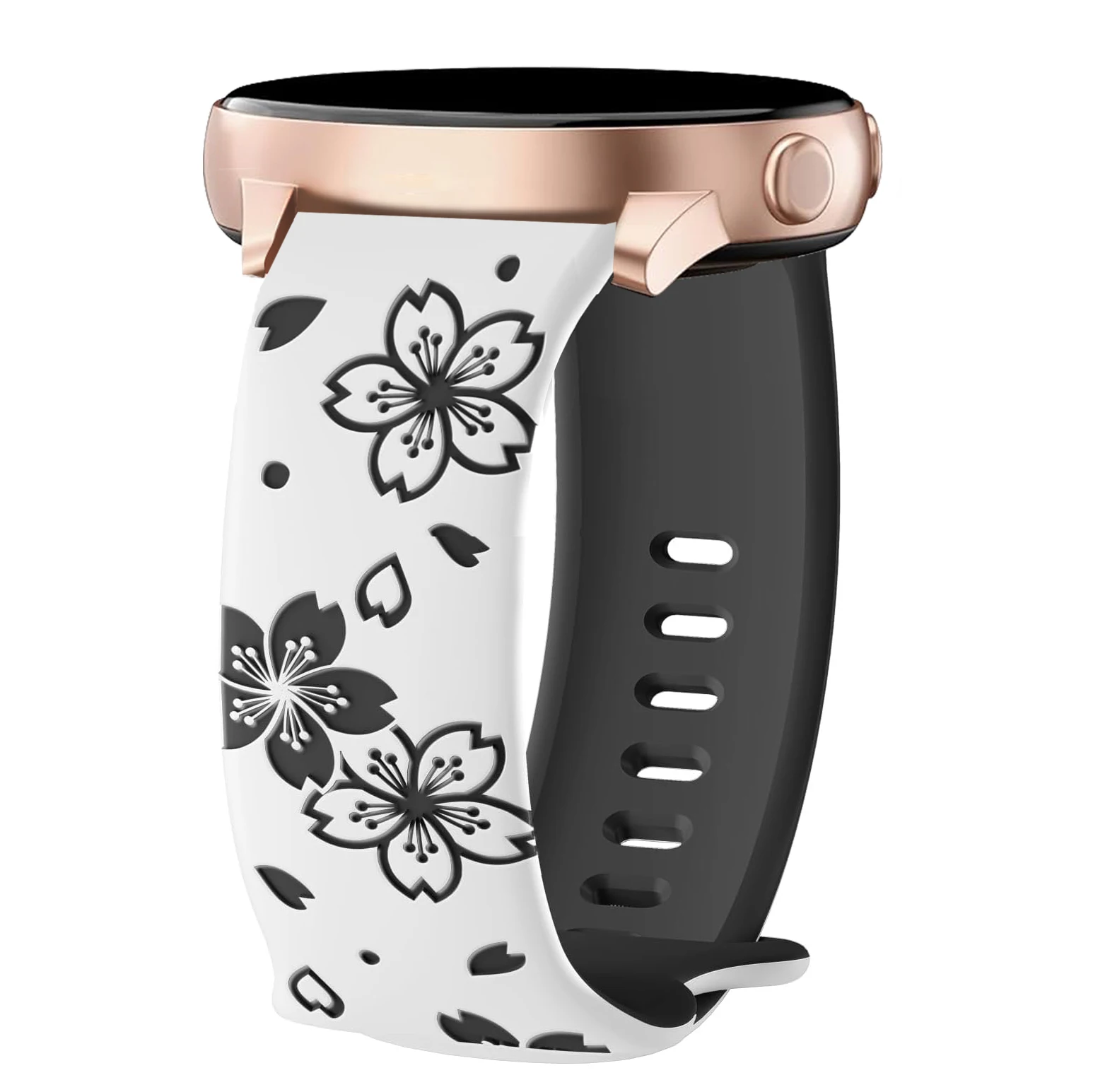 Elegant Women's Floral Soft Silicone Wristband - 20mm Universal Strap