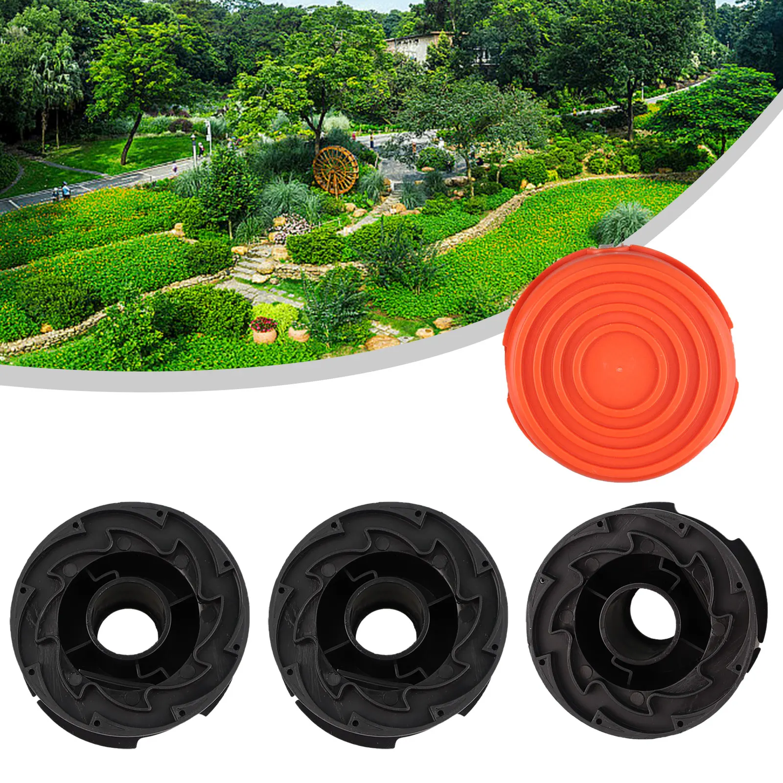 

Крышка для катушки 1 шт. + 3 шт. шпули для Black Decker GL315 GL350 GL650, запасные части для садового электроинструмента