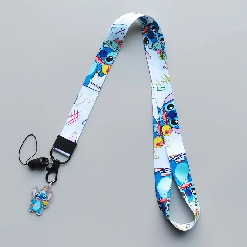 

Disney Stitch Lanyard Neck Strap Aniem Cartoon Lilo & Stitch ID Badge Holder Key Ring Keychain Cord Hang Rope Lariat Accessory