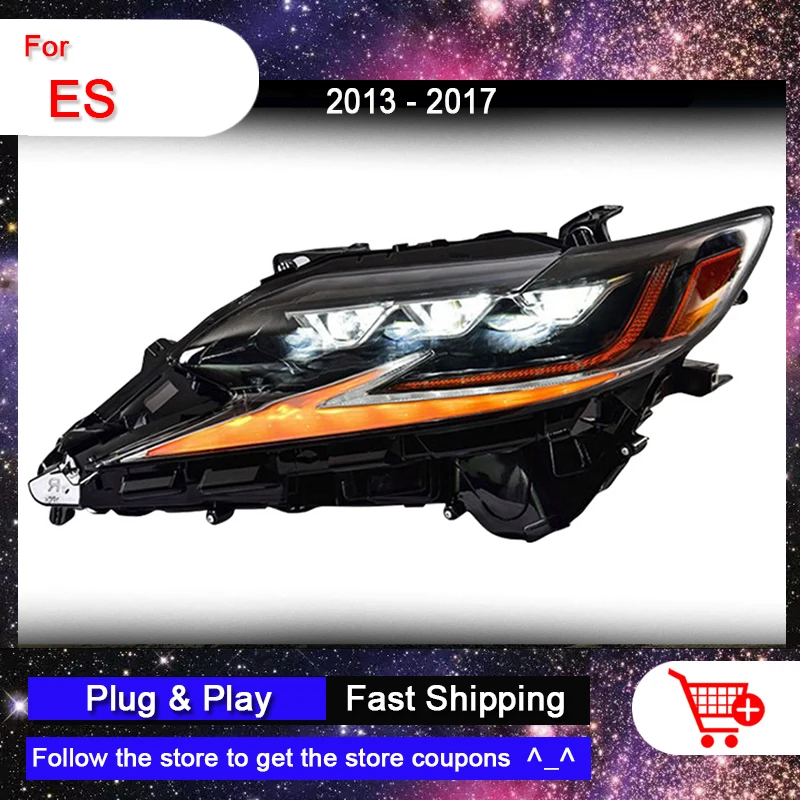 렉서스 ES 2013-2017 ES용 자동차 헤드라이트, 모든 LED DRL 신호등, 듀얼 LED 렌즈, 자동차 액세서리, ES200, ES260, ES250, ES300, ES350