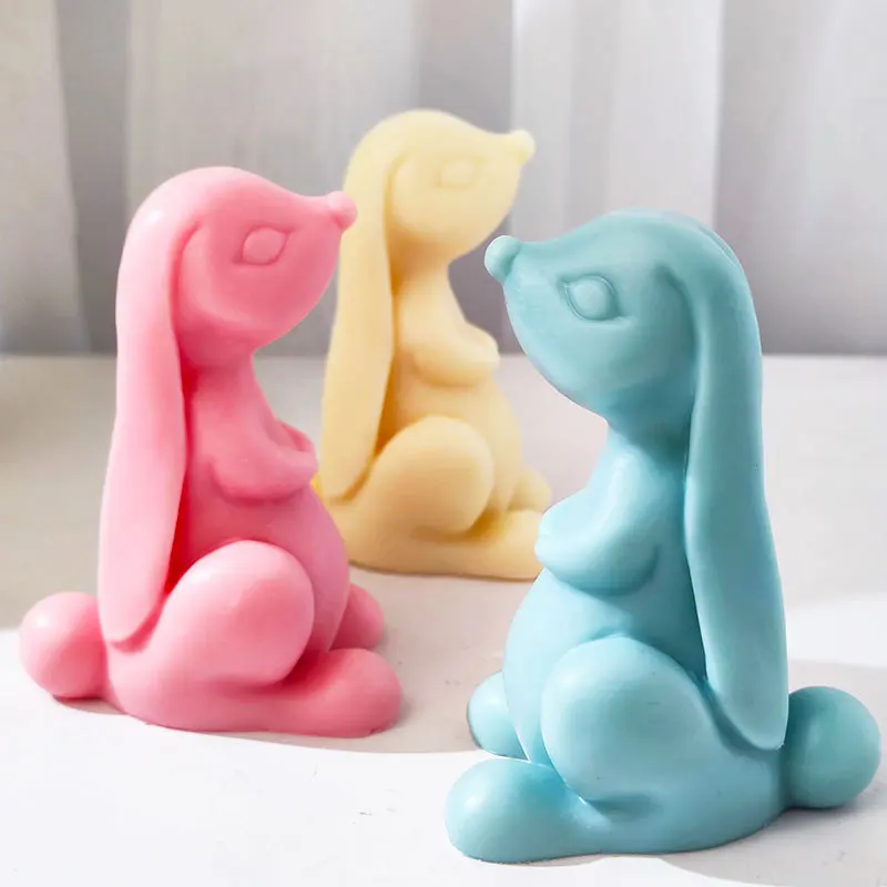 

Easter Jackrabbit Candle Silicone Mold for Handmade Chocolate Decoration Gypsum Aromatherapy Soap Resin Candle Silicone Mould