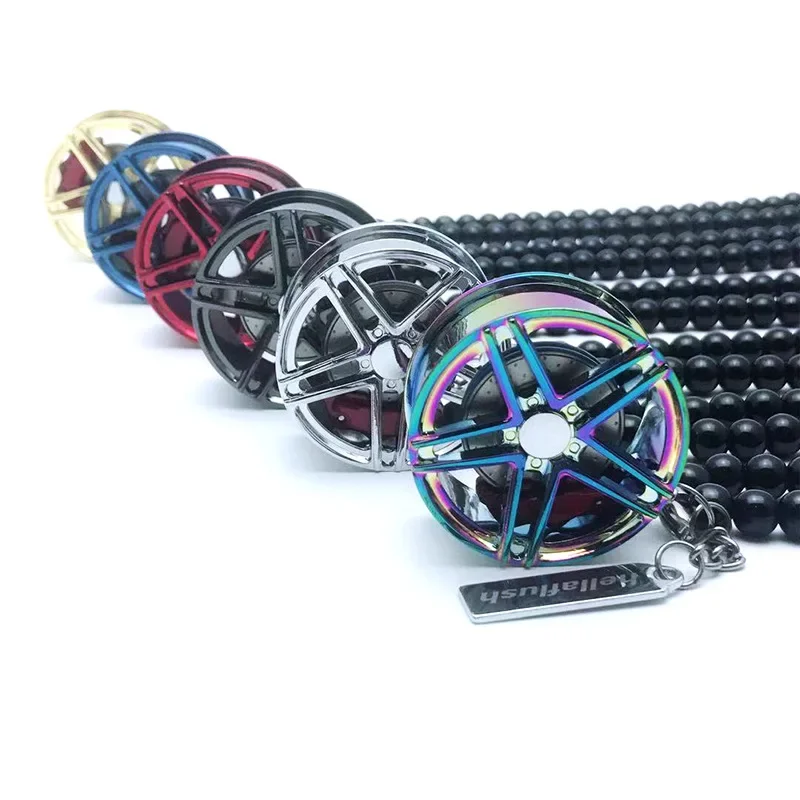 Fashion Car Wheel Hub Pendant Shock Absorber Chain Pendant Hip-hop Auto Rearview Mirror Decoration for Car Hanging Accessories