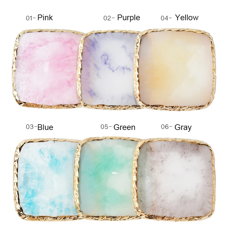 Nail Color Palette Round Resin Agate Nails Color Palette Nails Art Decoration Color Drawing Pallet Gel Polish Display Shelf Manicure Tool 1PC