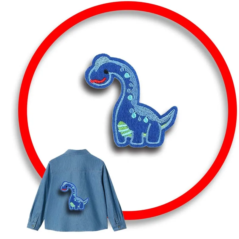 

1pcs Patch Stickers Iron On Patches for Clothing Sewing Dinosaur Embroidery Fusible Applique Badge Bag Decoration Stripes