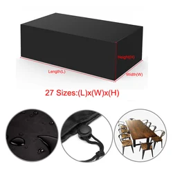 Durable Waterproof Outdoor Furniture Cover - 250x200x80cm (Black)