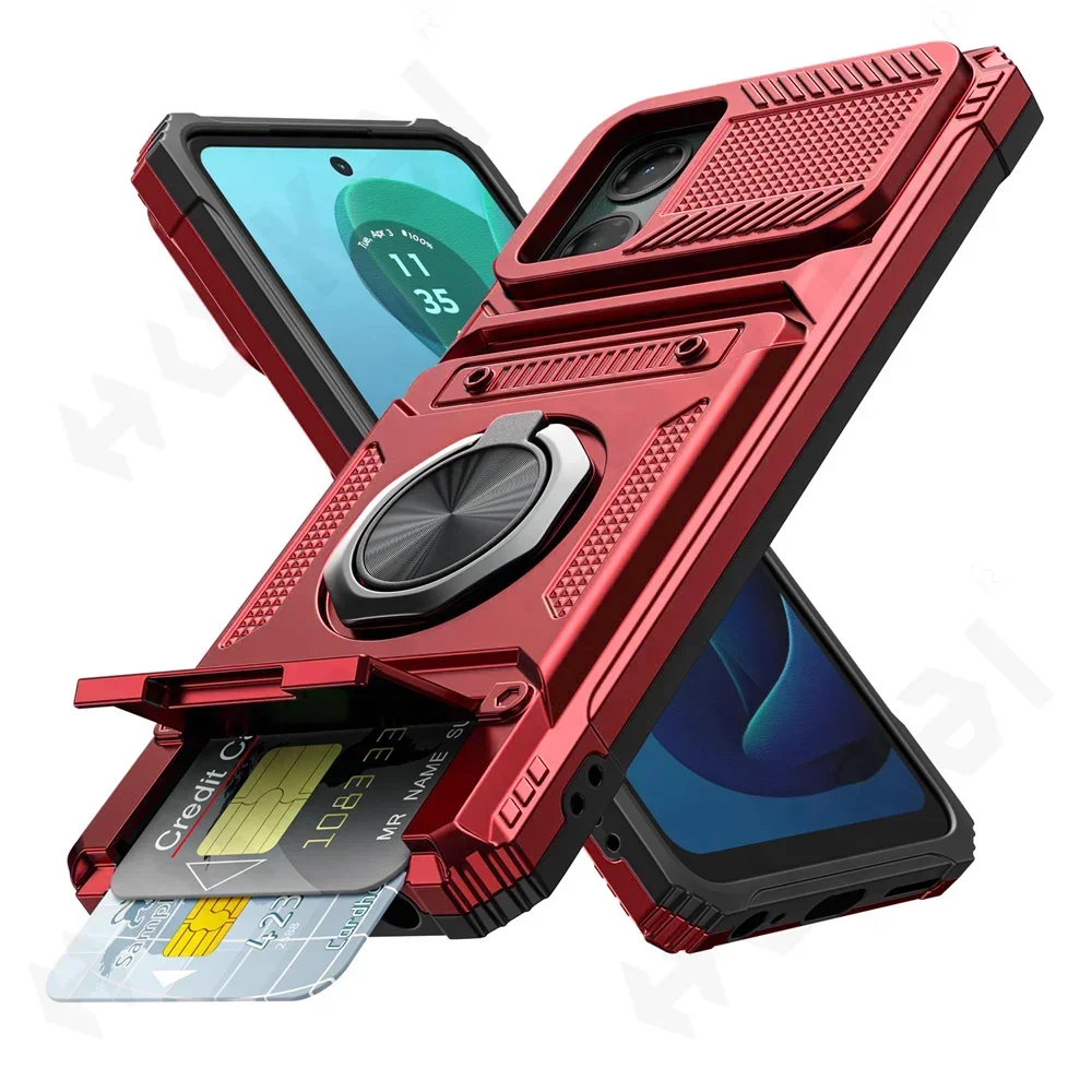 Rotating Ring Kickstand Protective Wallet Cover with Enhanced Durability