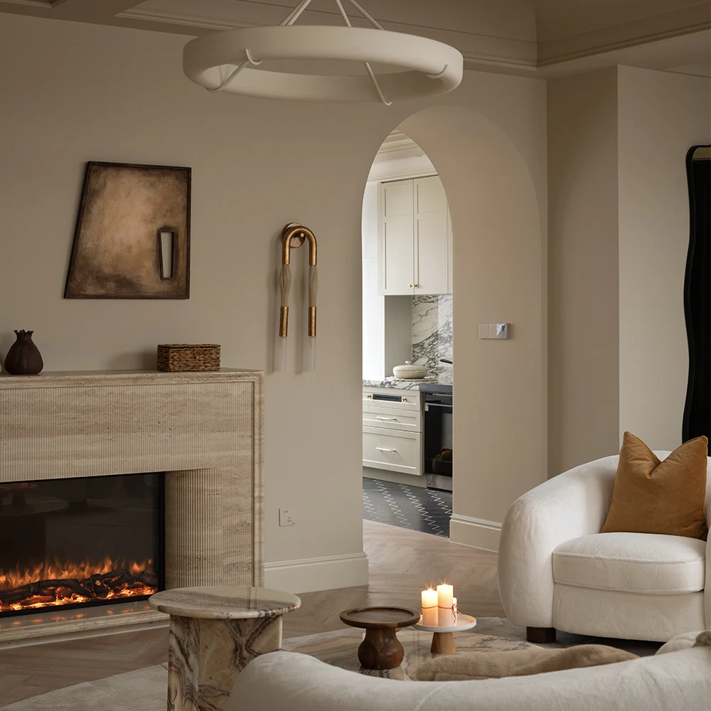 Modern design Luxury large interior surrounding stone furnace wall burning stone marble mantel fireplace fireplace TV cabinet