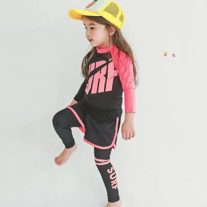 2023 new kids long sleeve swimsuit boy ins wind split girl little boy foreign air girl swimsuit wetsuit