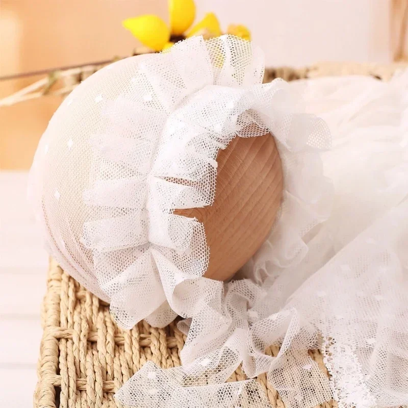 

2pieces Baby Photography Props Lace Dress Lace Bonnet Hat Photoshooting Outfit top quality
