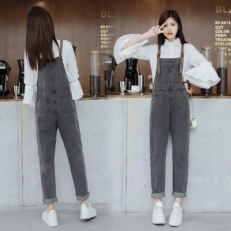 Outdoor Sex Open Crotch Pants Woman's Invisible Zipper Boyfriend Jeans Denim Overalls Jumpsuit Wide Leg Baggy Vintage Trousers