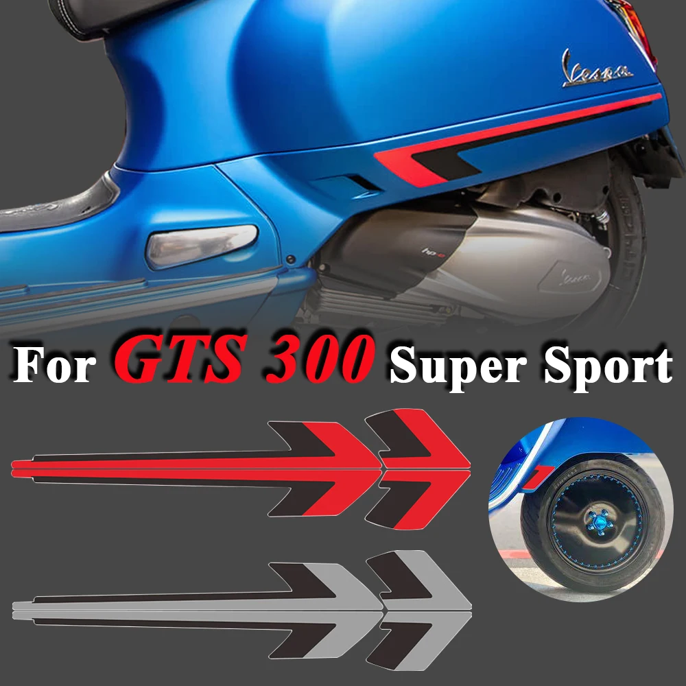 1 Set Red/Grey Motorcycle Sticker for Vespa GTS 300 Accessories Waterproof PVC Decal Decoration For GST300 Super Sport 2019 2020 2pcs motorcycle stickers diy monster claw scratch motocross tank decoration for yamaha honda gopro suzuki kawasaki ninja vespa