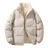 2024 Winter Men's Double-sided Lamb Wool Cotton Coat Stand up Neck Plush Thickened Warm Lamb Down Fashion Versatile Cotton Coat 6