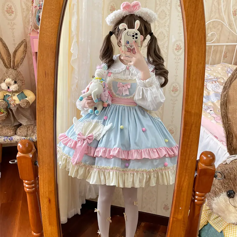 Kawaii Lolita Cosplay Dress Bowknot Sleeveless JSK Dress Party