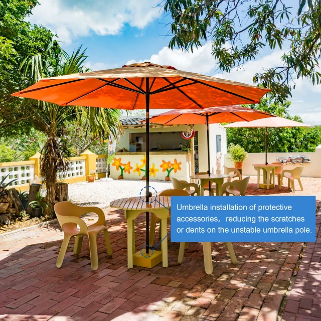 Uxcell 2 Hüvelykes Pvc Szabvány Méretű Teraszos Asztali Esernyő Lyukgyűrű És Sapka Szett, Fehér Fekete 8Set - Image 6