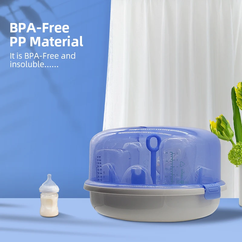 New Baby Bottle Disinfection Box High Temperature Nipple Sterilizer Infant Bottle Holder Storage Box Microwave Steriliser