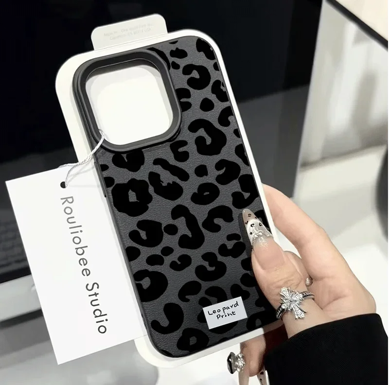 Classic Black Pink Leopard Pattern Phone Case Cover