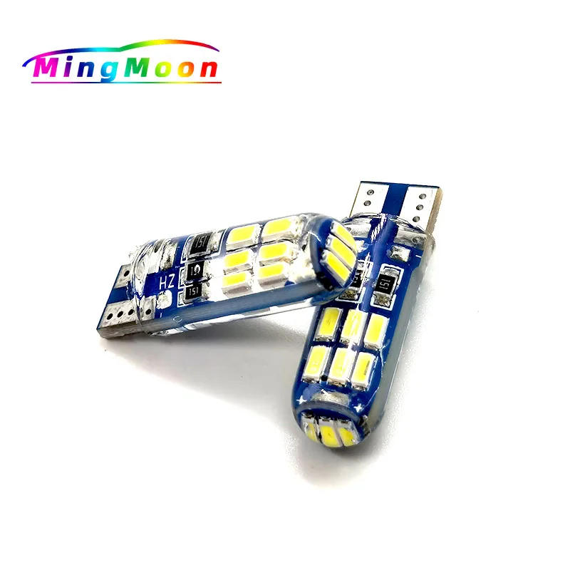 

500Pcs T10 Silicone 3014 15SMD Led W5W 192 168 Side lamp Clearance light Wedge Parking License Plate bulb Car Styling