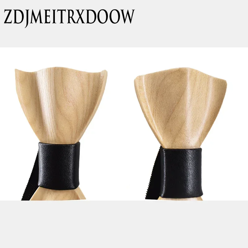 New Kid 3D High-end Wooden Bow Tie Boys and Girls Dress Shirts Suits Bow Tie Children Boys Girls Wooden Decoration