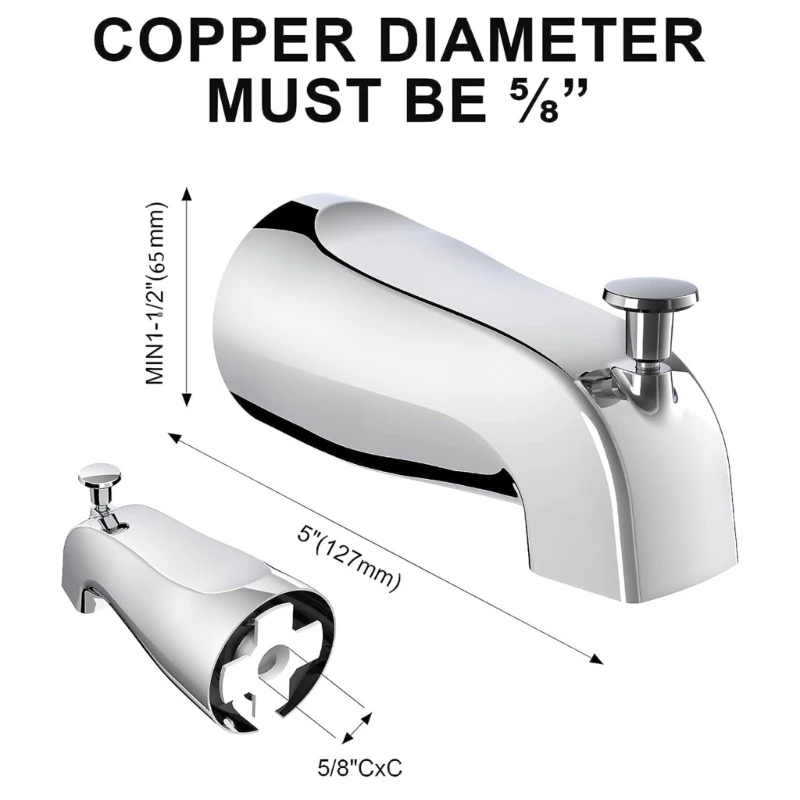 Bath Faucet with Easy to Use Pull up Diverter Practical Bathtub Spout Suitable for Daily Shower Use Bathroom Accessories 3