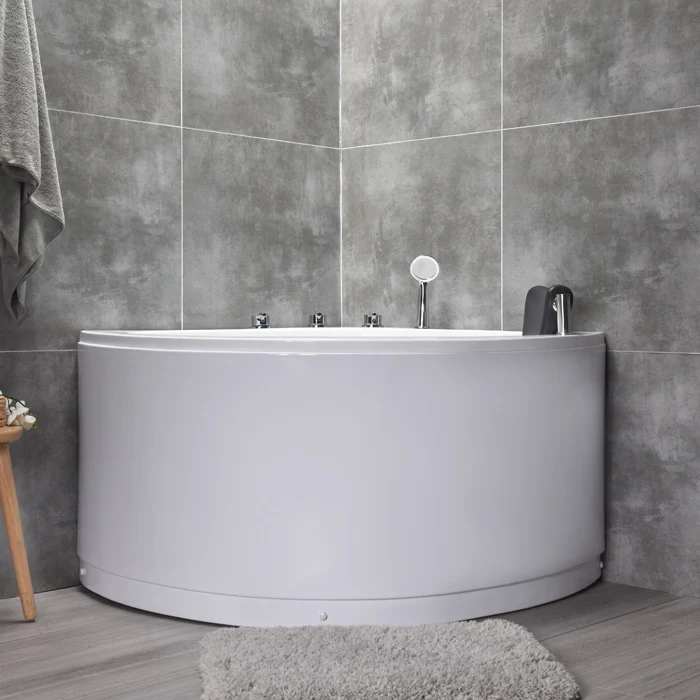 Japanese-style sitting bathtub small corner household triangle fan-shaped acrylic Jacuzzi 1 meter 2