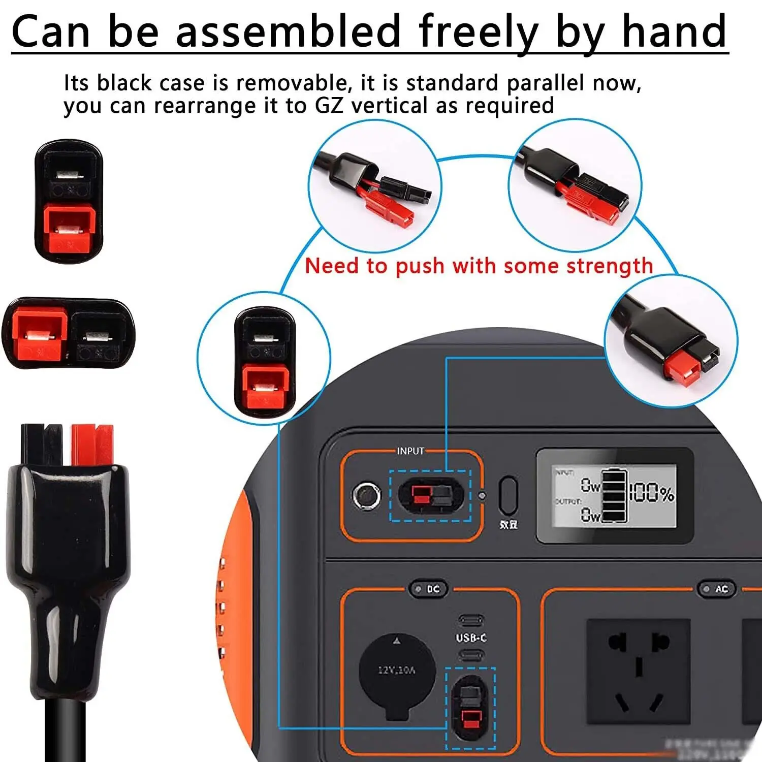 Halokny Adattatore Cavo Accendisigari Auto Femmina - Connettore 12 AWG 45A 12V Con Spina Anderson Per Alimentazione Dispositivi, 50 Cm - 4