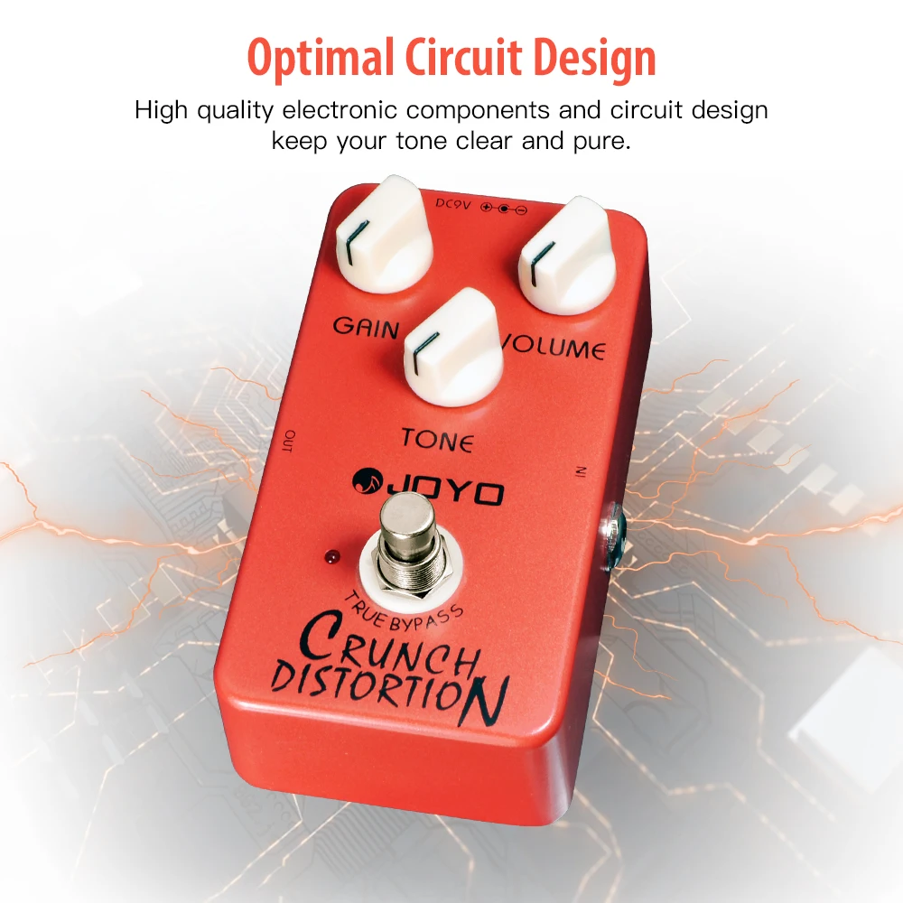 JF-03 CRUNCH DISTORTION British Classic Rock Distortion Pedal from Clean Boost t