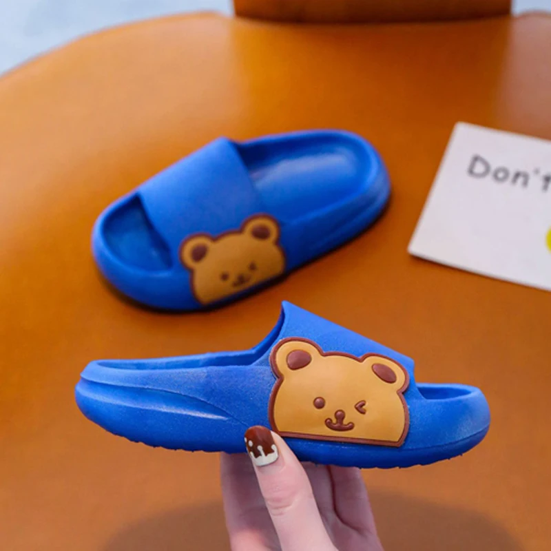 extra wide children's shoes 2022 Children's Beach Slippers For Boys Girls Home Shoes Summer Thick Flip Flops EVA Soft Pillow Slides Ourdoor Bear Slippers children's sandals near me