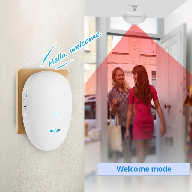 KERUI Driveway Alarm System with Waterproof Motion Sensor Welcome Doorbell Car Garage Security Smart Home For Home Security 4