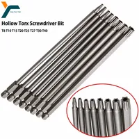 8Pcs Torx Screwdriver Bit 1/4'' Shank Hex Wind Drill Head 150mm 200mm Screw Wrench Magnetic Star T8 T10 T15 T20 T25 T27 T30 T40 1