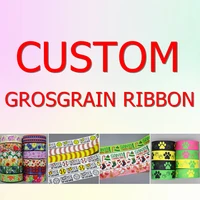 DHK  50yards 100yards Heat Transfer Custom Ribbon Printed Grosgrain DIY Craft Decoration S819
