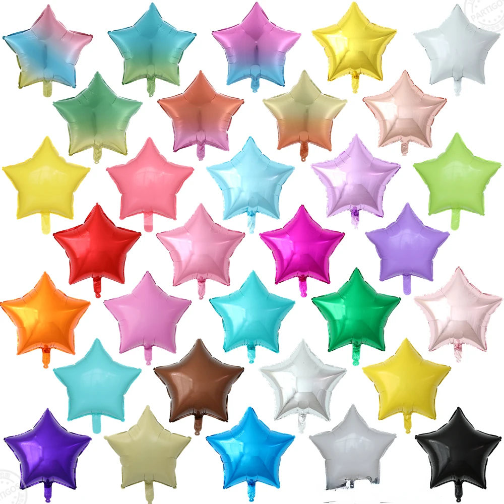 

18inch Gradient/Macaron/Pure Color Star Balloons Wedding Birthday Party Decorations baby shower supplies foil helium globo